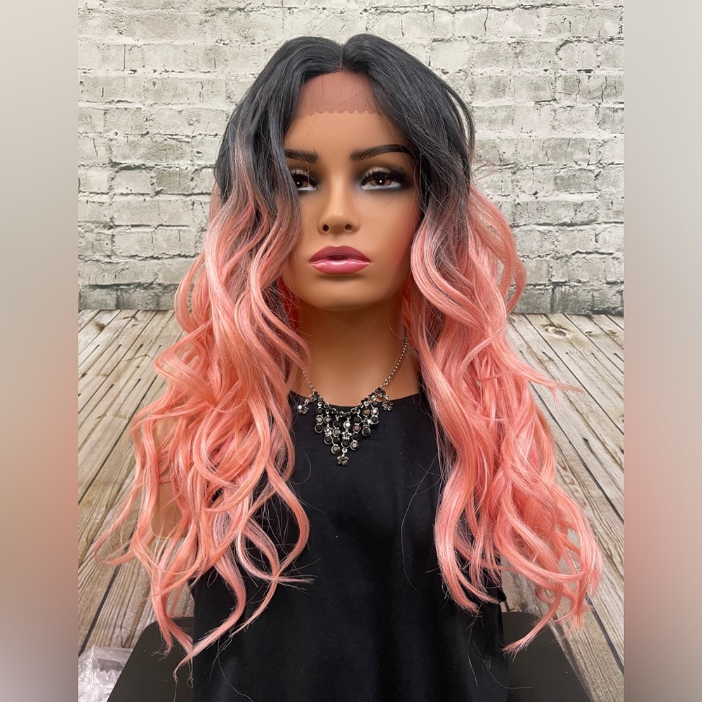 Raven lace front wig Sombre blush orange nwt